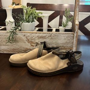 Chaco Toecoop Brown Leather Mules